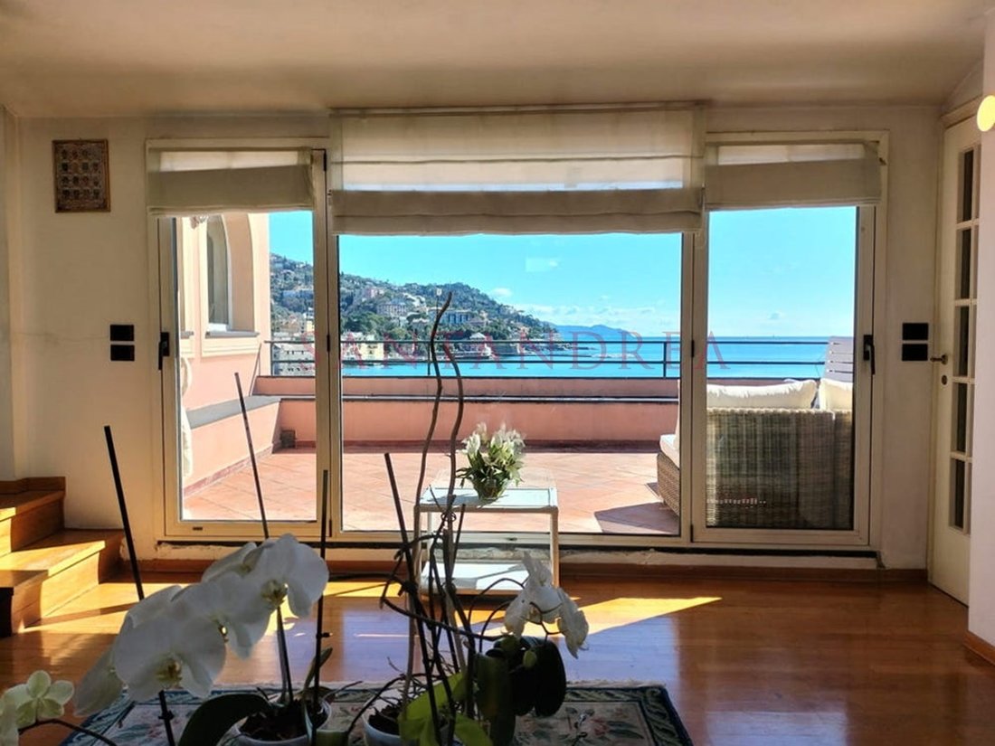Beautiful Penthouse With Sea View In Rapallo, Liguria, Italy For Sale