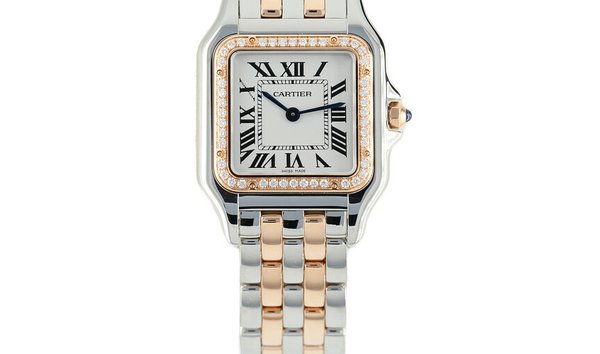Cartier Panthère de Cartier W3PN0007 Quartz Movement Rose Gold and Stainless Steel Diamond Set Bezel (11957152)