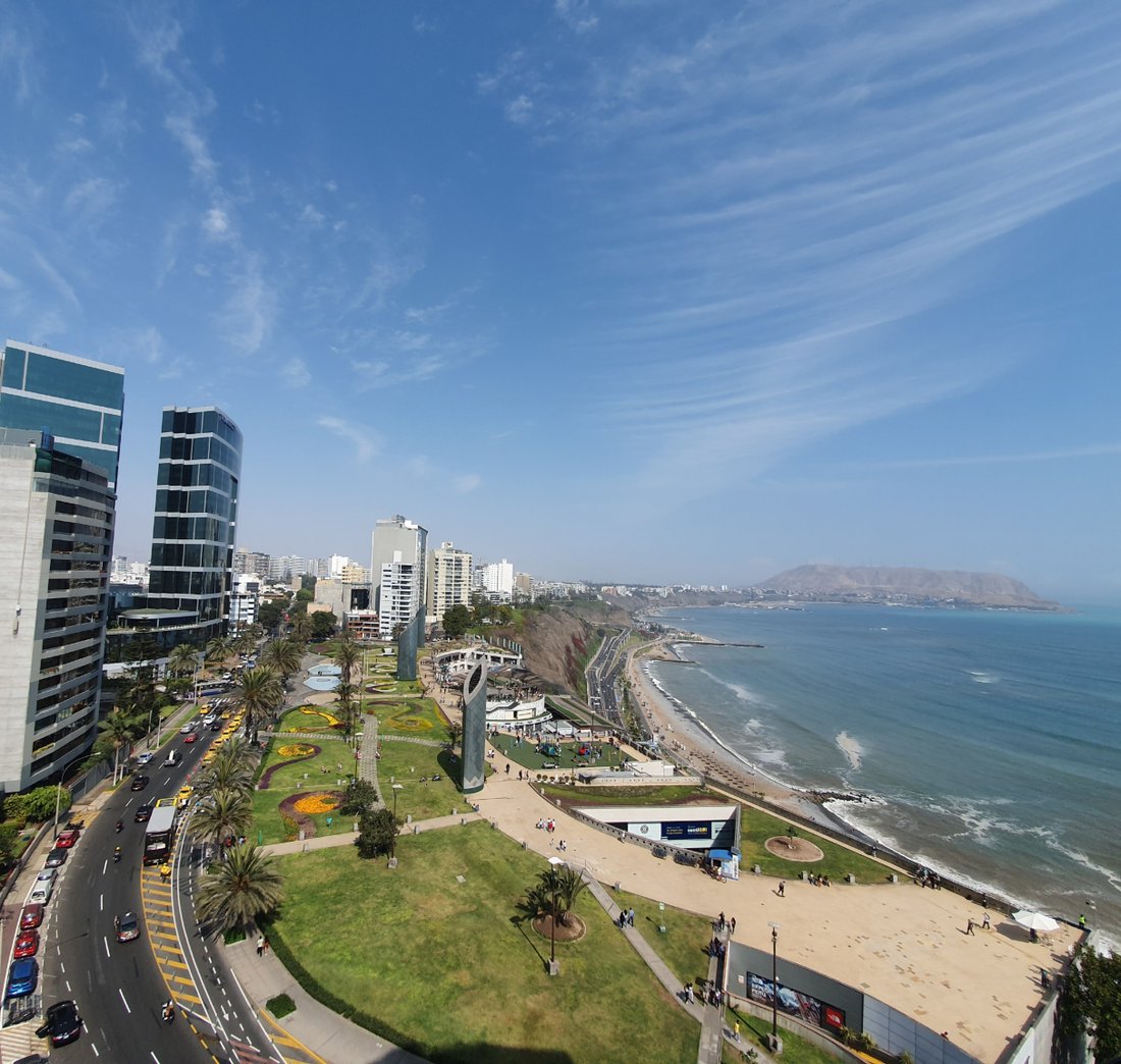 Seaview Terrace In Miraflores, Metropolitan Municipality Of Lima, Peru
