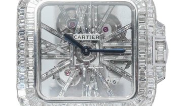 Cartier Santos De Cartier Skeleton 4109 Diamond Set by Elita