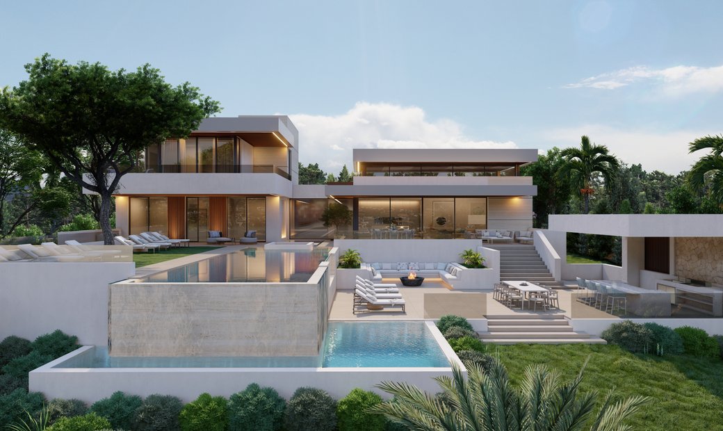 Modern Villa With Mountain And Golf Views In Marbella, Andalusia, Spain ...