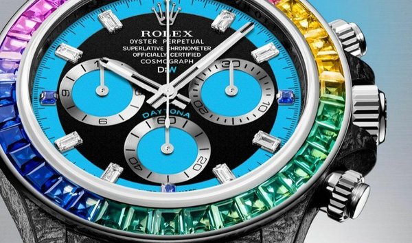 Rolex DiW NTPT Carbon Daytona RAINBOW BLUE (Retail:EUR 74590) (12057204)
