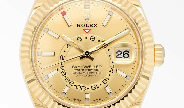 Rolex Sky-Dweller 326238-0007 18ct Yellow Gold Champagne Coloured Dial Oysterflex Bracelet (12058530)