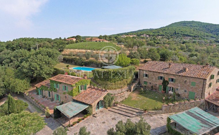 Luxury homes with vineyard winery for sale in Arezzo Tuscany