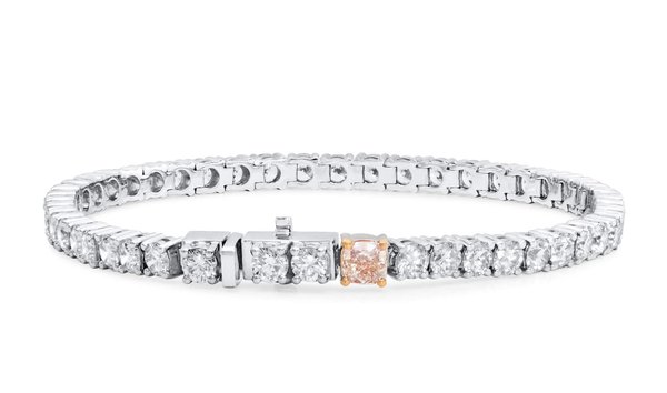 White Diamond Bracelet, 6.95 Carat, Round shape (12062344)