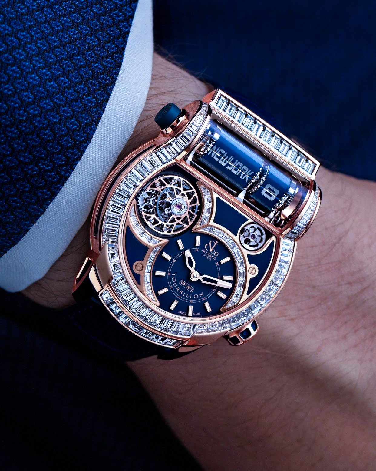 Jacob & Co. [new] Epic Sf24 Tourbillon Baguette Blue Dial In Hong Kong 