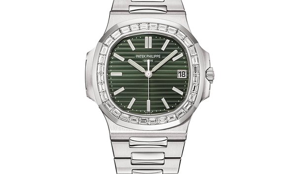 PATEK PHILIPPE NAUTILUS OLIVE GREEN INDEX DIAL BAGUETTE CUT REF. 5711/1300A-001 (12143304)