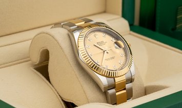 Rolex Datejust 41 126333-0011 Oystersteel and Yellow Gold, Diamond Set Champagne Dial