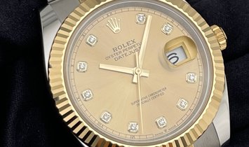 Rolex Datejust 41 126333-0011 Oystersteel and Yellow Gold, Diamond Set Champagne Dial