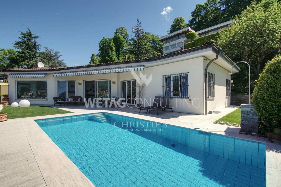 Elegant Villa In Viganello With Lake Lugano En Lugano, Cantón Del Tesino, Suiza En Venta (12213124)