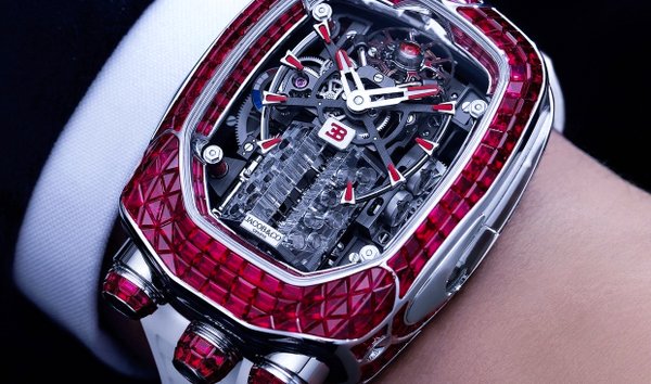 Jacob & Co Bugatti Chiron Tourbillon Baguette Rubies White Gold BU800.30.BR.UA.ABRUA (12247212)