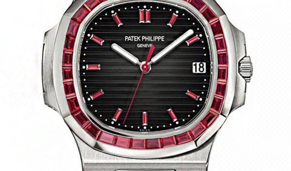 Patek Philippe Nautilus 5711/112P -001 Platinum and Ruby Set Bezel and Hour Markers (12272114)