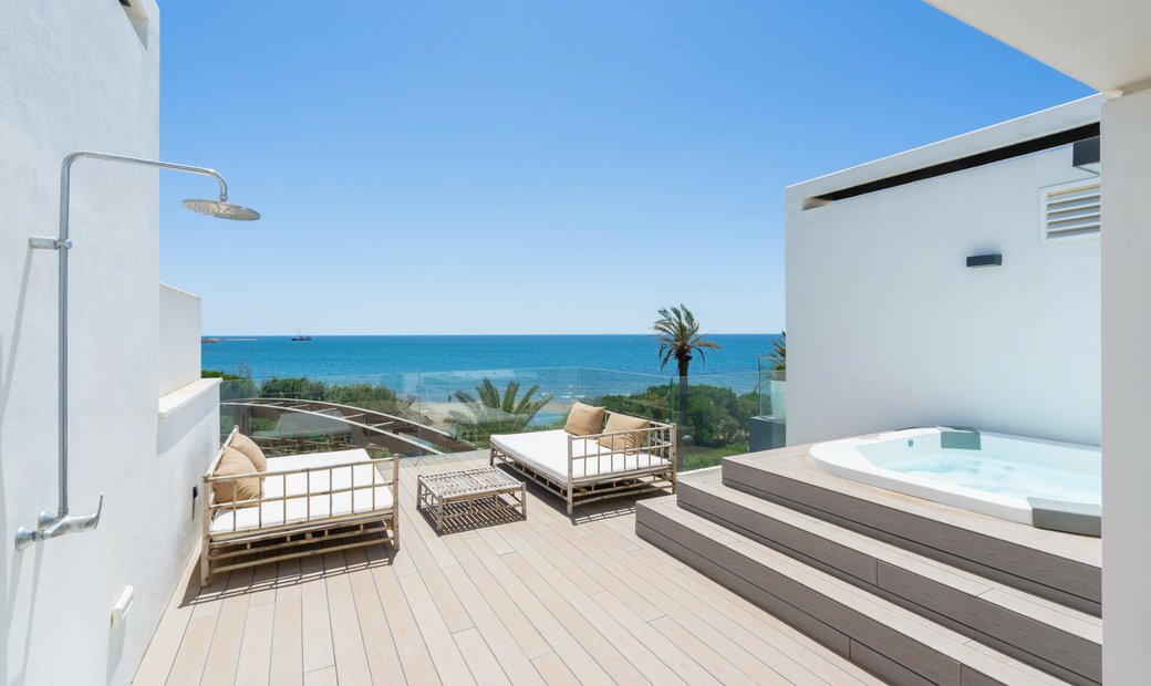 Luxury 4 Bedroom Frontline Beach Townhouse With A In Estepona