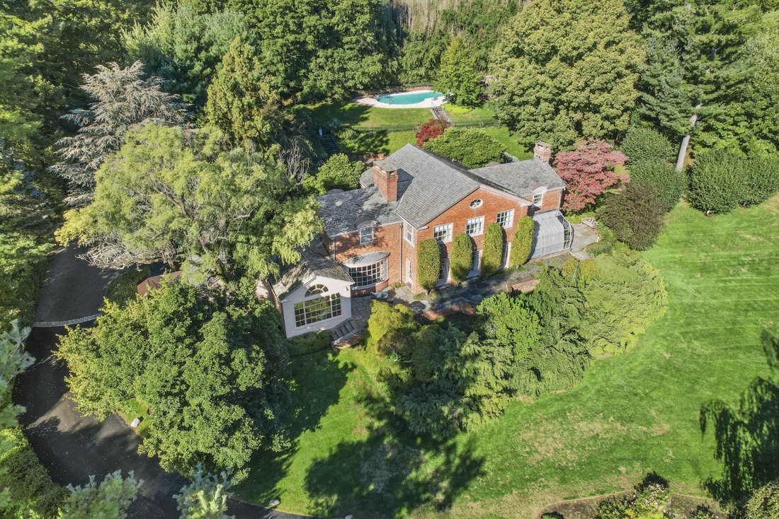 Stately Brick And Slate Manor In Greenwich, Connecticut