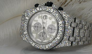 Audemars Piguet Royal Oak Offshore Chronograph 25721ST.OO.1000ST.09 SS Automatic Full Iced Out Watch