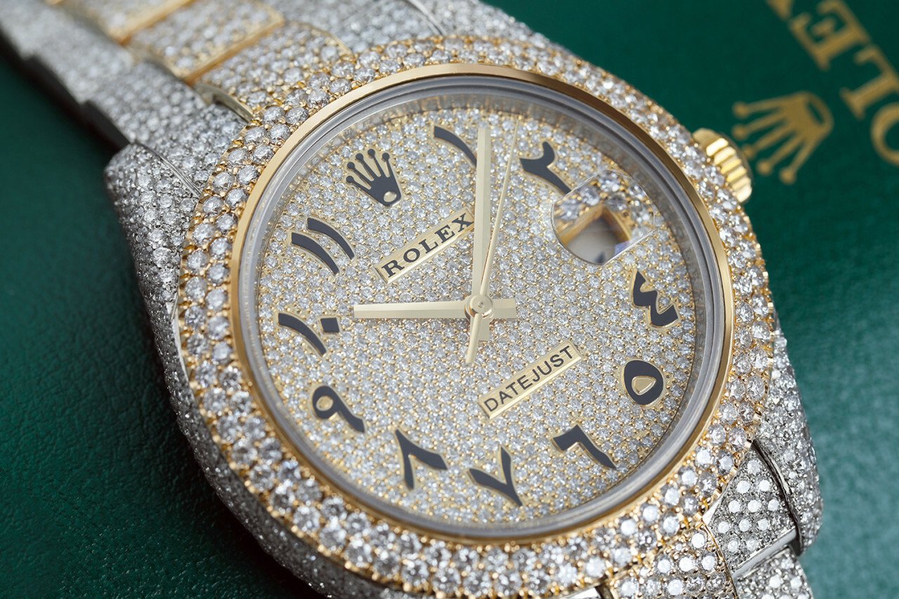 Rolex Dj 41 Custom Full Diamond Two Tone In New York, New York, United  States For Sale (12336316)