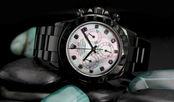 Rolex Daytona Black MOP Diamond Dial Black PVD/DLC Coated Watch 116523 (12335048)