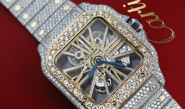 Cartier santos full on sale diamond