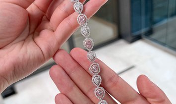 Very Light Pink Diamond Bracelet, 2.53 Ct. (6.40 Ct. TW), Mix shape, GIA Certified, JCBF05534550