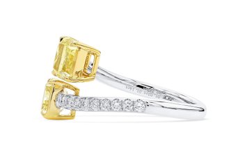 Fancy Light Yellow Diamond Ring, 2.16 Ct. (2.42 Ct. TW), Radiant shape, GIA Certified, JCRF05535231