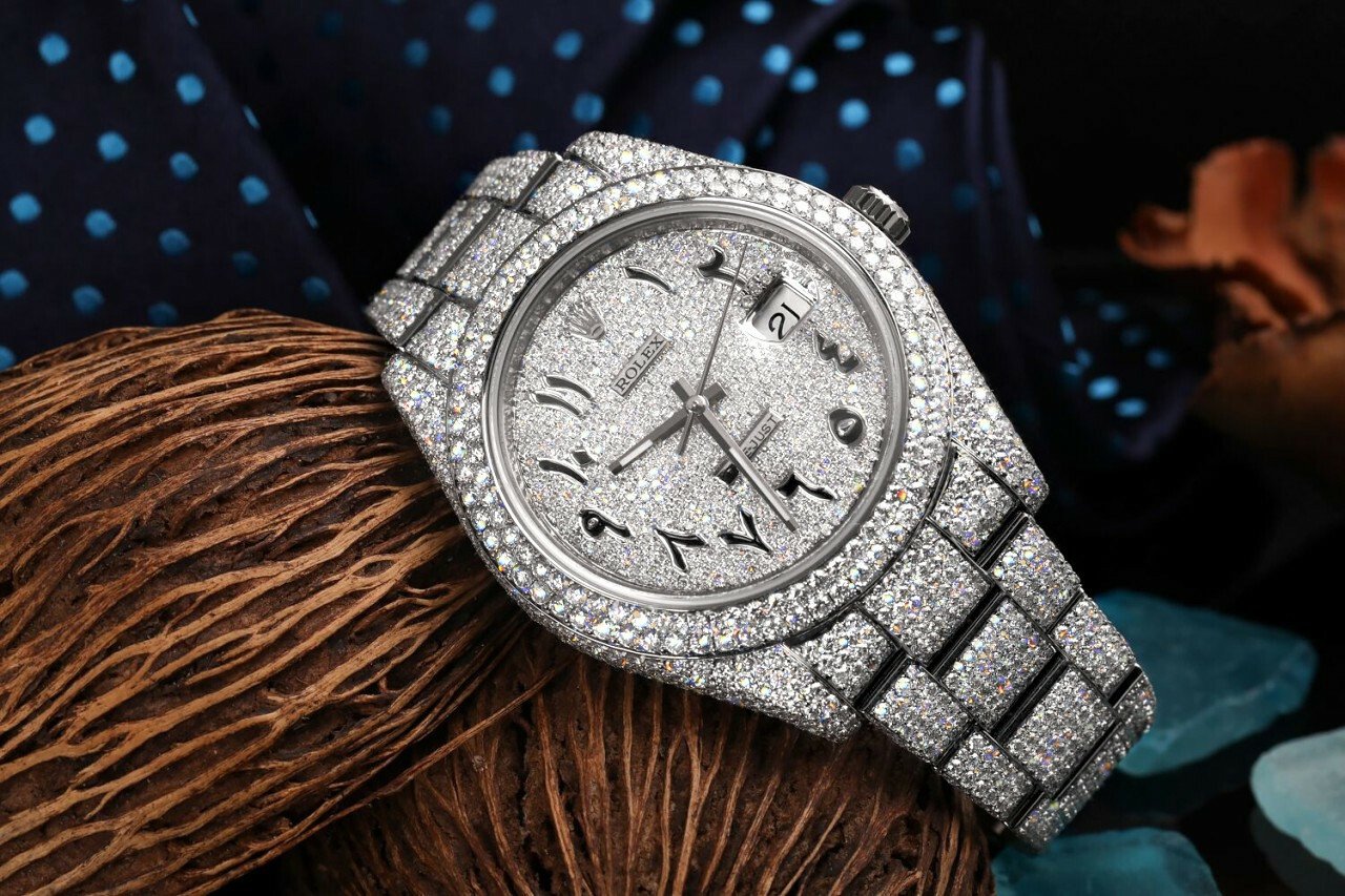 Iced out best sale rolex mens