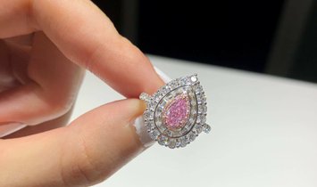 Light Pink Diamond Ring, 0.53 Ct. (1.93 Ct. TW), Pear shape, GIA Certified, 7371273244