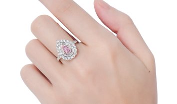 Light Pink Diamond Ring, 0.53 Ct. (1.93 Ct. TW), Pear shape, GIA Certified, 7371273244
