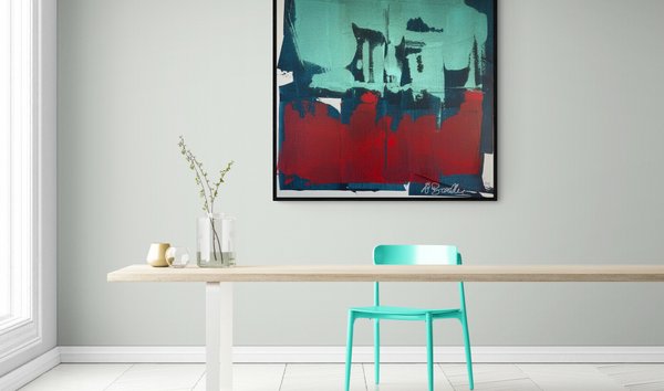 Large abstract art Iridescent Blue &Red's..... (12361449)