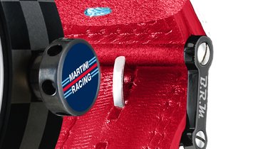B.R.M R50 Martini Racing skeleton in red Alcantara® strap with holes,hand-sewn blue cross-stitched  