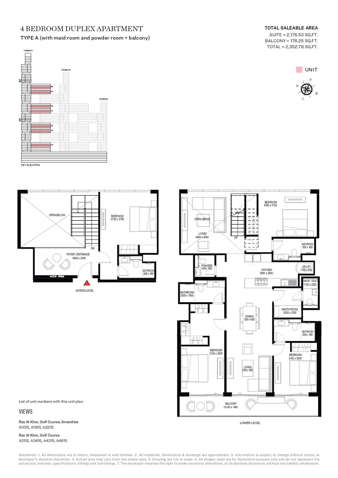 Dubai Four Bedroom Duplex With 18 Holes In Dubai, Dubai, United Arab