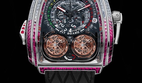 Jacob & Co Twin Turbo Furious Baguette White Diamonds and Rubies TT800.30.BR.UA.A (12425921)