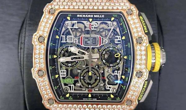 Richard Mille RM 11-03 Rose Gold Med Set Diamonds Watch (12491170)
