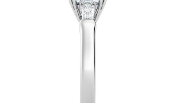 2.00 CT Cushion Cut Diamond Engagement Ring with Baguette Cut Accent Stones in Platinum
