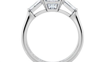 2.00 CT Cushion Cut Diamond Engagement Ring with Baguette Cut Accent Stones in Platinum
