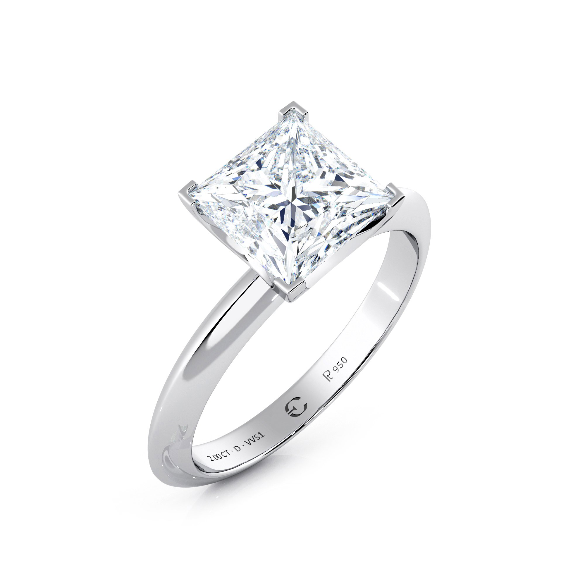 2.00 Ct Princess Cut Diamond Engagement In Dubai, Dubai, United Arab Emirates For Sale (12495486)