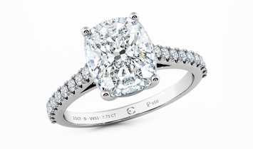 2.50 CT Cushion Cut Diamond Engagement Ring in Platinum