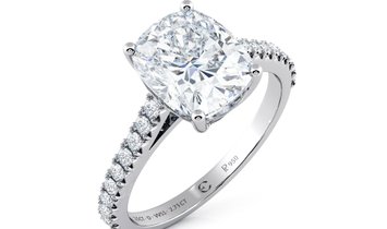 2.50 CT Cushion Cut Diamond Engagement Ring in Platinum