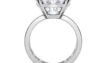 8.88 CT Round Brilliant Cut Diamond Engagement Ring & Baguette Cut Diamonds Channel Set in Platinum 