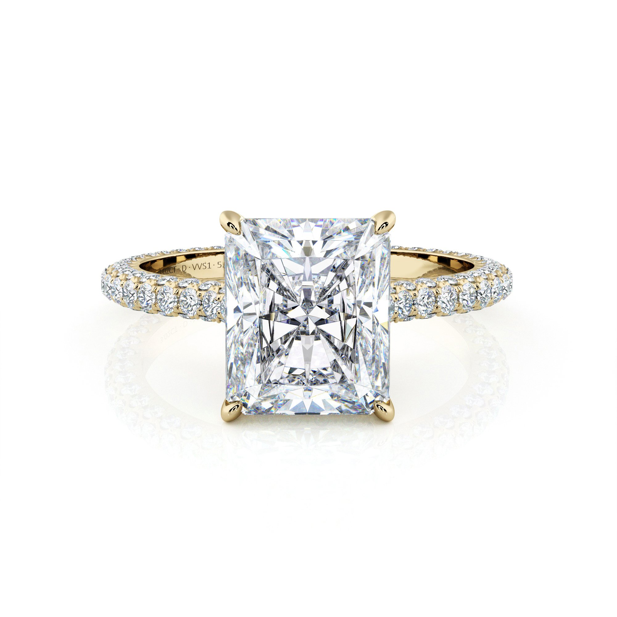 2.02 Ct. Round Cut Natural Diamond Pave Setting w/ Accents Natural Diamonds Engagement  Ring (GIA Certified) | Diamond Mansion