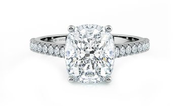 2.50 CT Cushion Cut Diamond Engagement Ring in Platinum