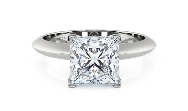 2.00 CT Princess Cut Diamond Engagement Ring in Platinum (12495486)