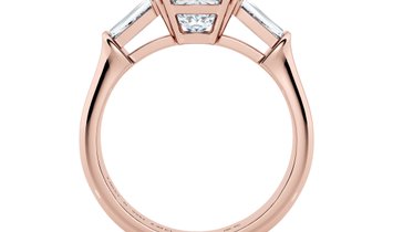 2.00 CT Cushion Cut Diamond Engagement Ring with Baguette Cut Accent Stones in 18K Rose Gold