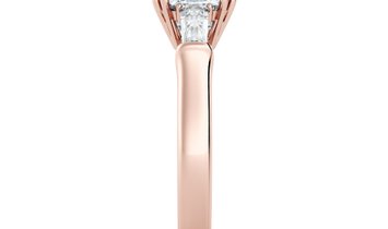 2.00 CT Cushion Cut Diamond Engagement Ring with Baguette Cut Accent Stones in 18K Rose Gold
