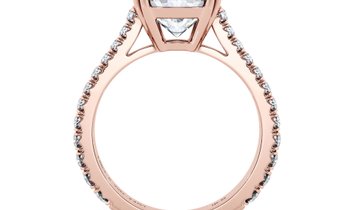 3.88 CT Round Brilliant Cut Diamond with Diamond Set Band in Rose Gold