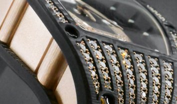 Richard Mille RM 037 Automatic Winding in Black Carbon & Red Gold Diamond Set