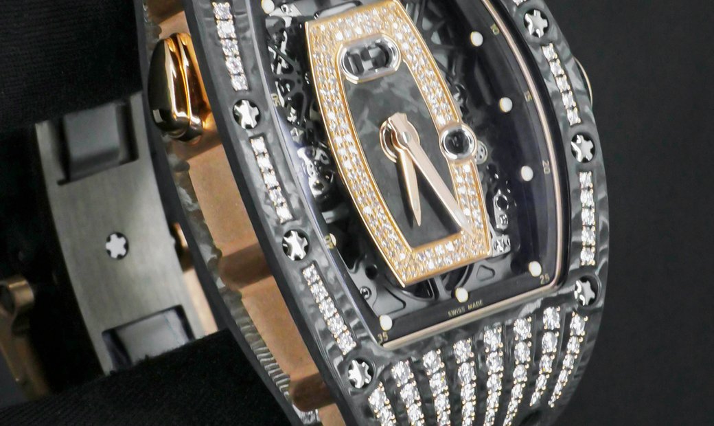 Richard Mille RM 037 Automatic Winding in Black Carbon & Red Gold Diamond Set