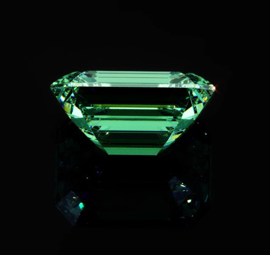 Emerald Shape Fancy Vivid Green Diamond In Dubai Dubai United