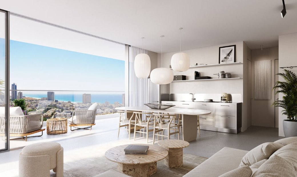 New Apartment With Panoramic View In A In Bat Yam, Center District