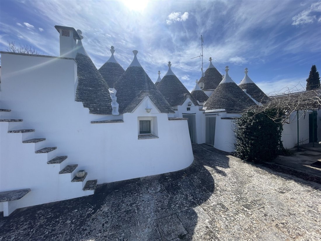 Majestic Complex Of Trulli With 14 Cones And In Martina Franca, Apulia