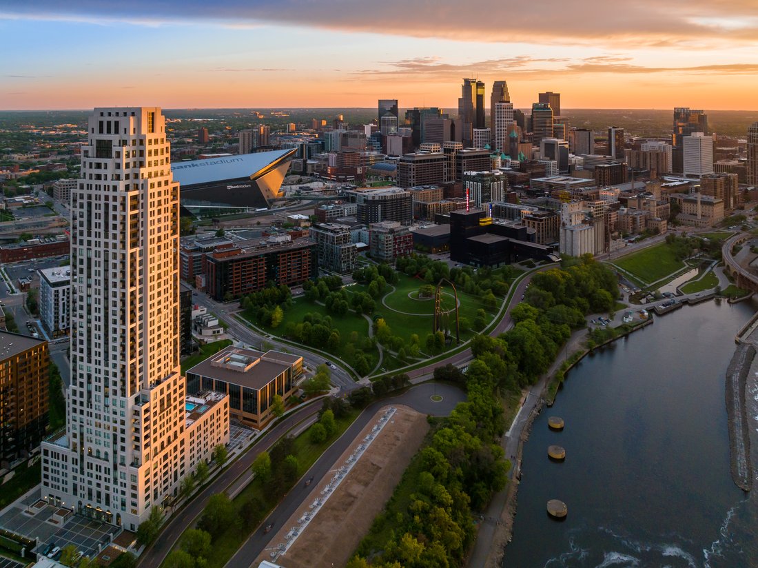 Condo Tower In The Heart Of In Minneapolis, Minnesota, United States